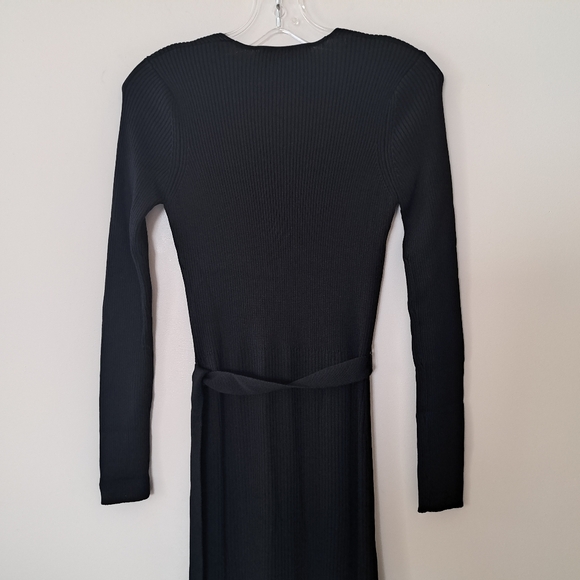Zara Black Maille Belted Midi Dress - Picture 7 of 8